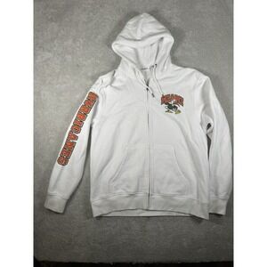 Miami‎ Hurricanes Camp David Mens Full Zip Hoodie Size L  MidWeight White Ibis